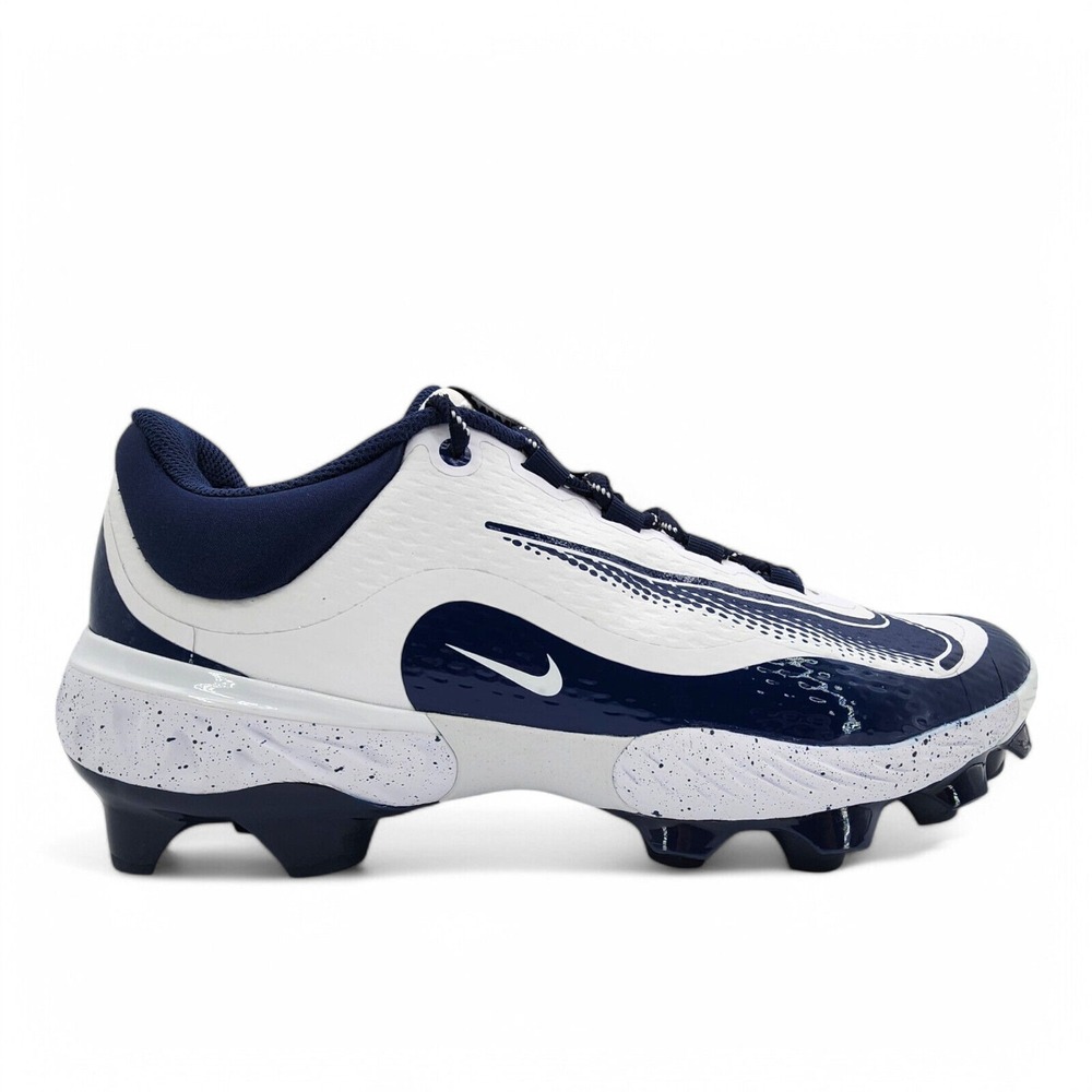 Nike Alpha Huarache Elite 4 Low MCS Cleat Mens 12 White‎ Navy FD6255-107 NEW